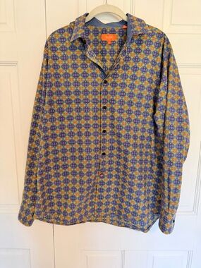 Tallia Men's Large 16.5 Geometric Button Down Colorful Long Sleeve Statement‎